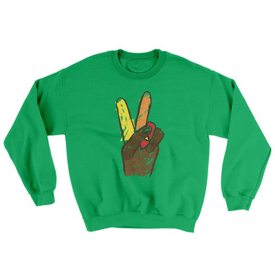 Peace Sign Hand Turkey Ugly Sweater Irish Green | Funny Shirt from Famous In Real Life