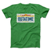 Outatime License Plate Funny Movie Men/Unisex T-Shirt Kelly | Funny Shirt from Famous In Real Life