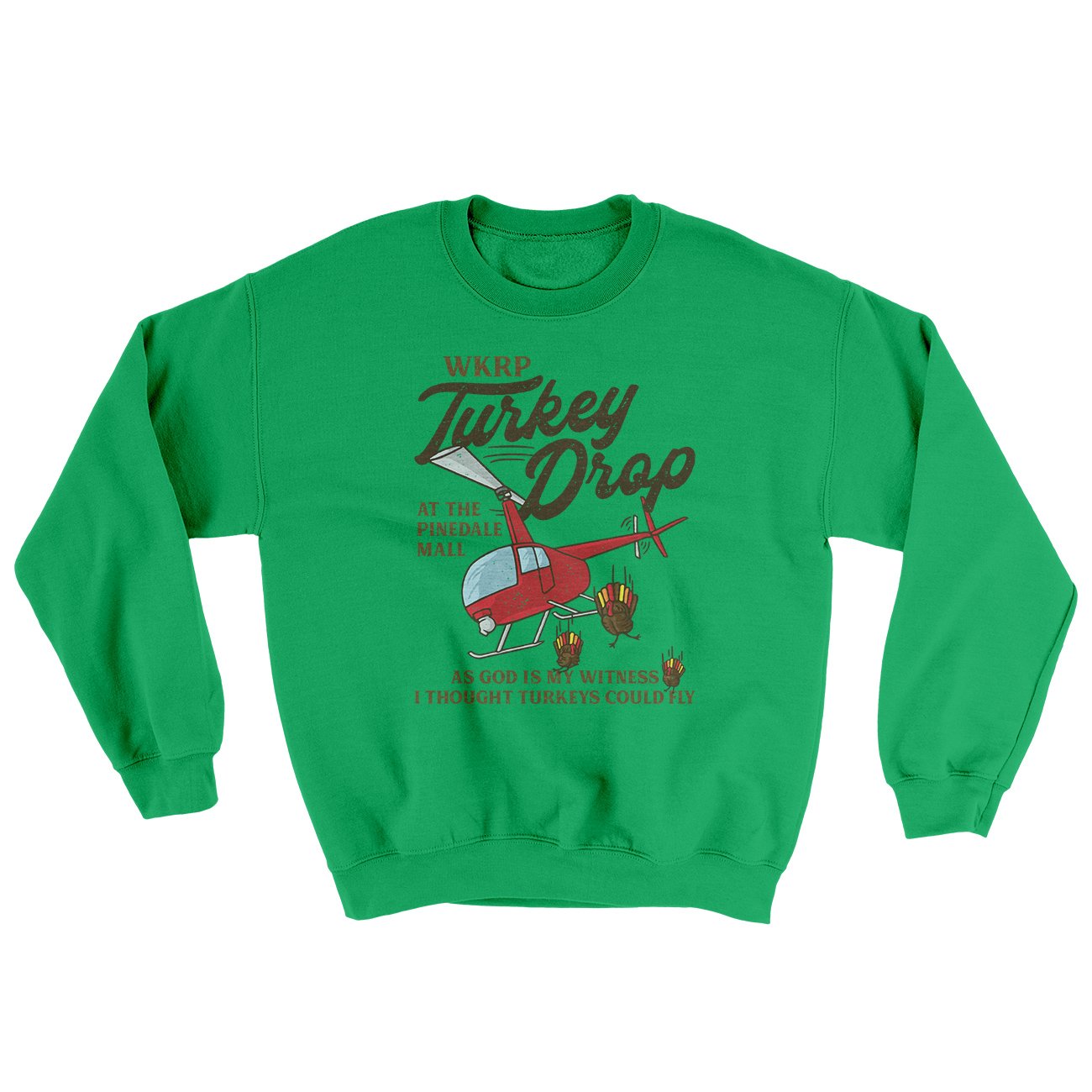 WKRP Turkey Drop Ugly Sweater | Funny Shirt from Famous In Real Life
