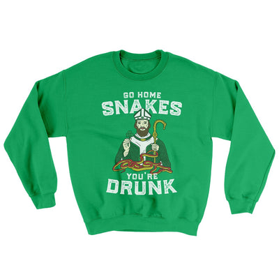 Go Home Snakes You're Drunk Ugly Sweater Irish Green | Funny Shirt from Famous In Real Life