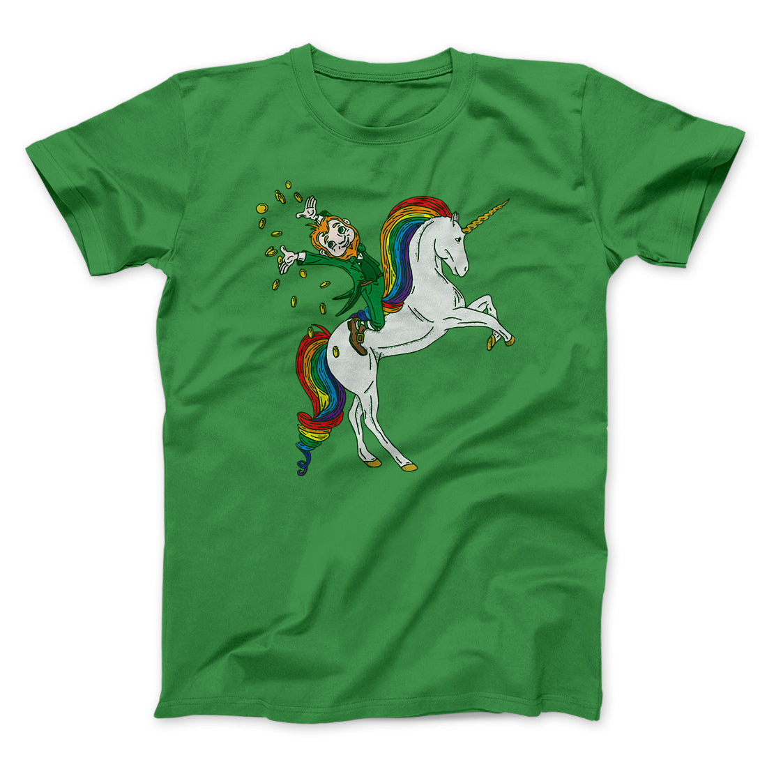 Leprechaun Unicorn Jockey Men/Unisex T-Shirt | Funny Shirt from Famous In Real Life