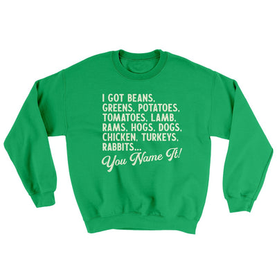You Name It Ugly Sweater Irish Green | Funny Shirt from Famous In Real Life