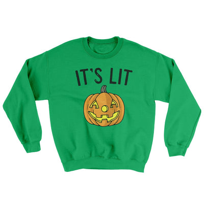 It's Lit Jack-O-Lantern Ugly Sweater Irish Green | Funny Shirt from Famous In Real Life