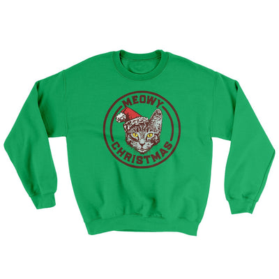 Meowy Christmas Ugly Sweater Irish Green | Funny Shirt from Famous In Real Life