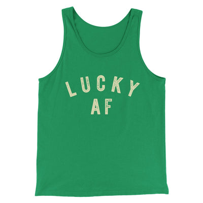 Lucky AF Men/Unisex Tank Top Kelly | Funny Shirt from Famous In Real Life