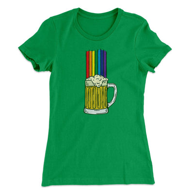 Beer Rainbow Women's T-Shirt Kelly Green | Funny Shirt from Famous In Real Life