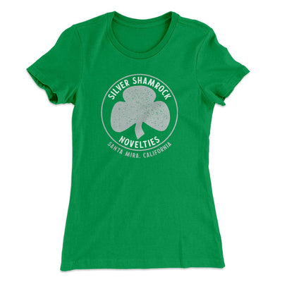 Silver Shamrock Novelties Women's T-Shirt Kelly Green | Funny Shirt from Famous In Real Life