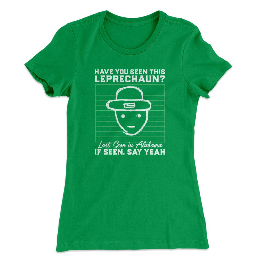 Alabama Leprechaun Amateur Sketch Women's T-Shirt Kelly Green | Funny Shirt from Famous In Real Life