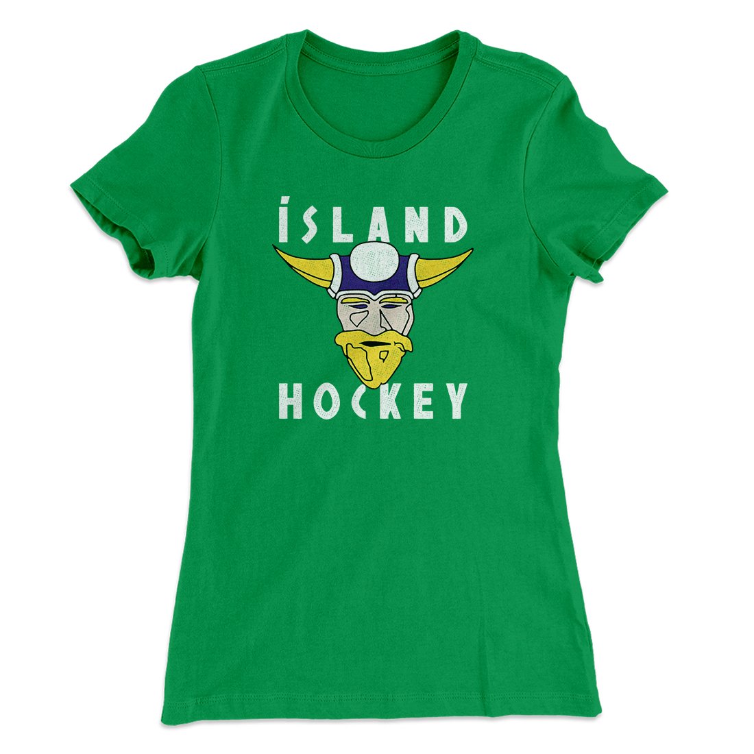 Iceland Hockey Women's T-Shirt Kelly Green | Funny Shirt from Famous In Real Life