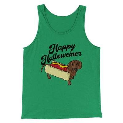 Happy Hallowiener Men/Unisex Tank Top Kelly | Funny Shirt from Famous In Real Life