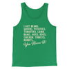 You Name It Funny Thanksgiving Men/Unisex Tank Top Kelly | Funny Shirt from Famous In Real Life