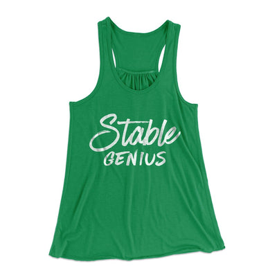 Very Stable Genius Women's Flowey Tank Top Kelly | Funny Shirt from Famous In Real Life