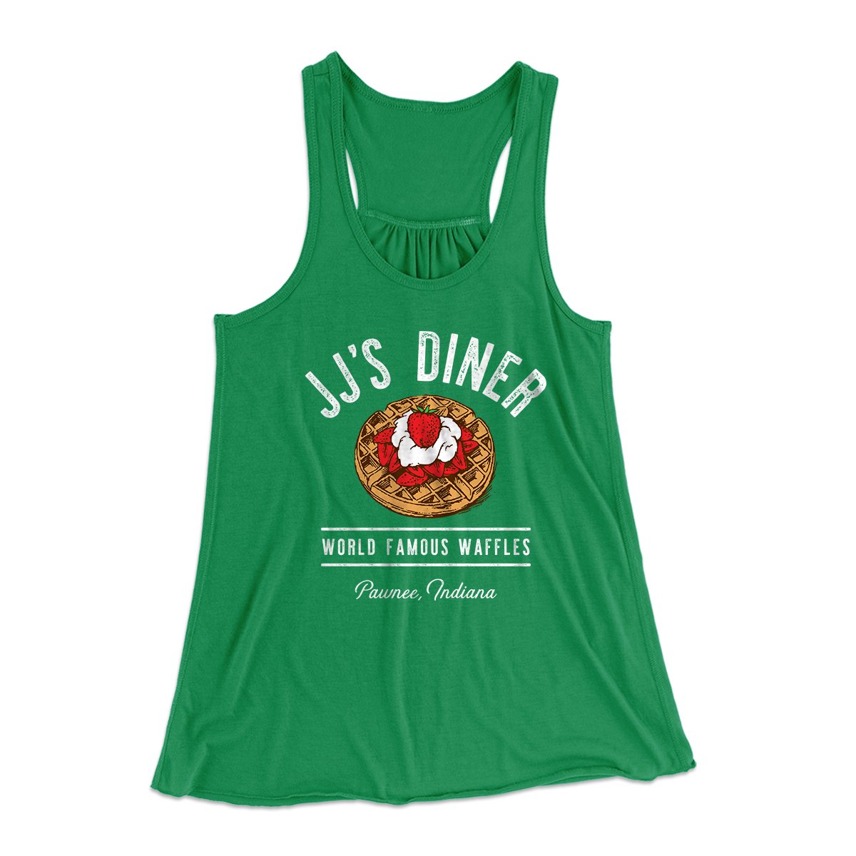 JJ's Diner Women's Flowey Tank Top Kelly | Funny Shirt from Famous In Real Life