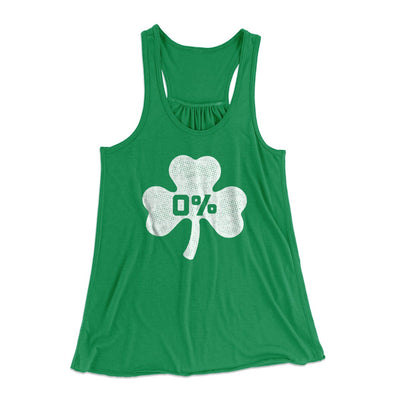 0% Irish Women's Flowey Tank Top Kelly | Funny Shirt from Famous In Real Life
