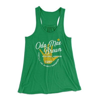 Oda Mae Brown Spiritual Advisor Women's Flowey Tank Top Kelly | Funny Shirt from Famous In Real Life