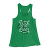 Irish I Had a Beer Women's Flowey Tank Top Kelly | Funny Shirt from Famous In Real Life