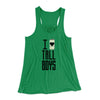I Love Tall Boys Women's Flowey Tank Top Kelly | Funny Shirt from Famous In Real Life