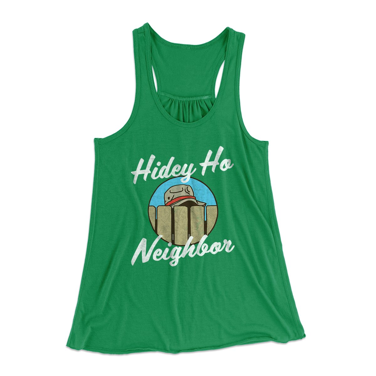Hidey Ho Neighbor Women's Flowey Tank Top Kelly | Funny Shirt from Famous In Real Life
