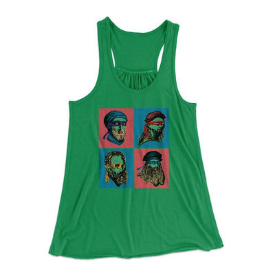 Teenage Mutant Ninja Artists Women's Flowey Tank Top Kelly | Funny Shirt from Famous In Real Life