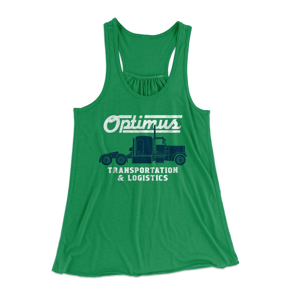 Optimus Transportation Women's Flowey Tank Top Kelly | Funny Shirt from Famous In Real Life