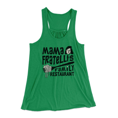 Mama Fratelli's Family Restaurant Women's Flowey Tank Top Kelly | Funny Shirt from Famous In Real Life