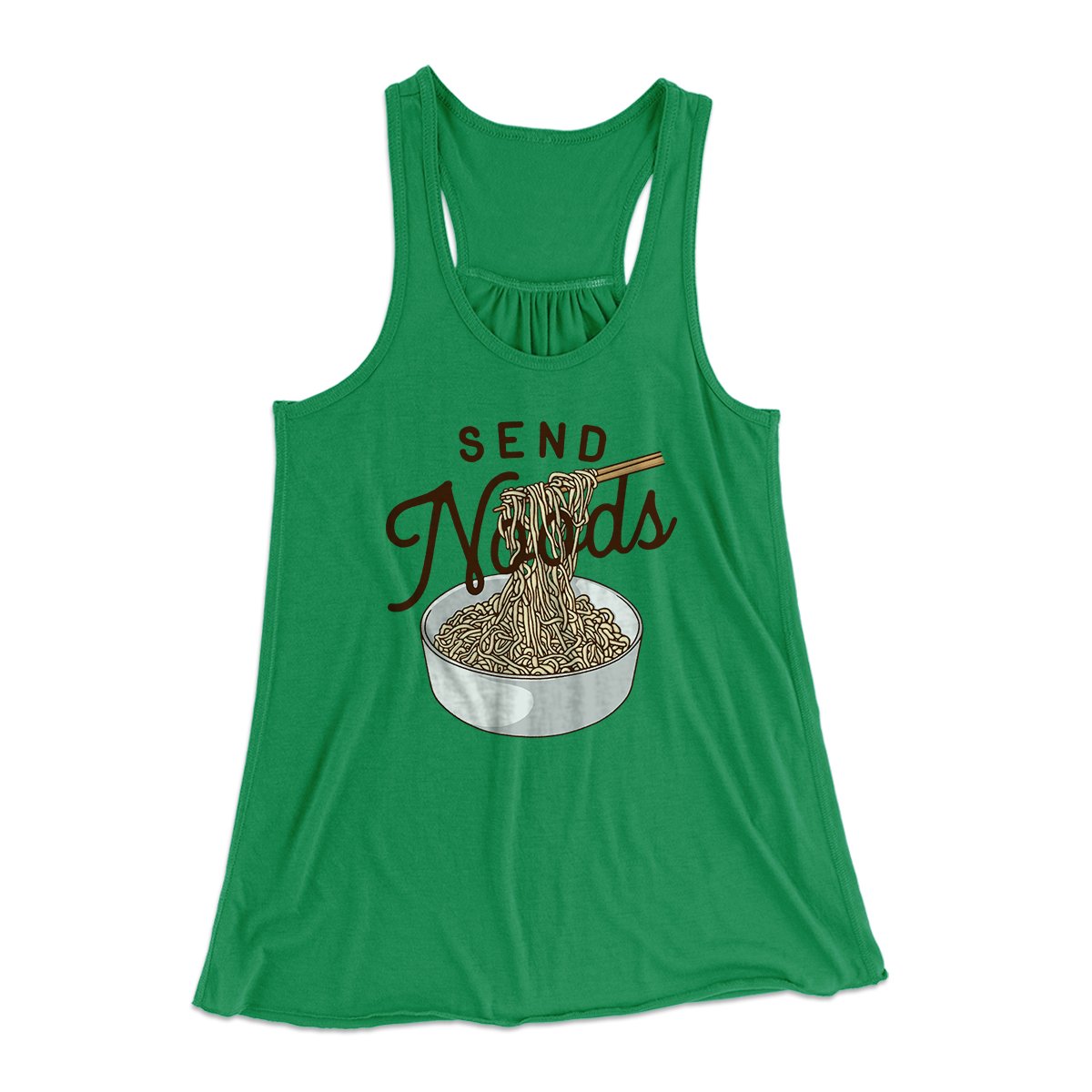Send Noods Funny Women's Flowey Tank Top Kelly | Funny Shirt from Famous In Real Life