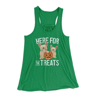Here For The Treats Women's Flowey Tank Top Kelly | Funny Shirt from Famous In Real Life