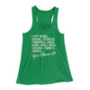 You Name It Funny Thanksgiving Women's Flowey Tank Top Kelly | Funny Shirt from Famous In Real Life