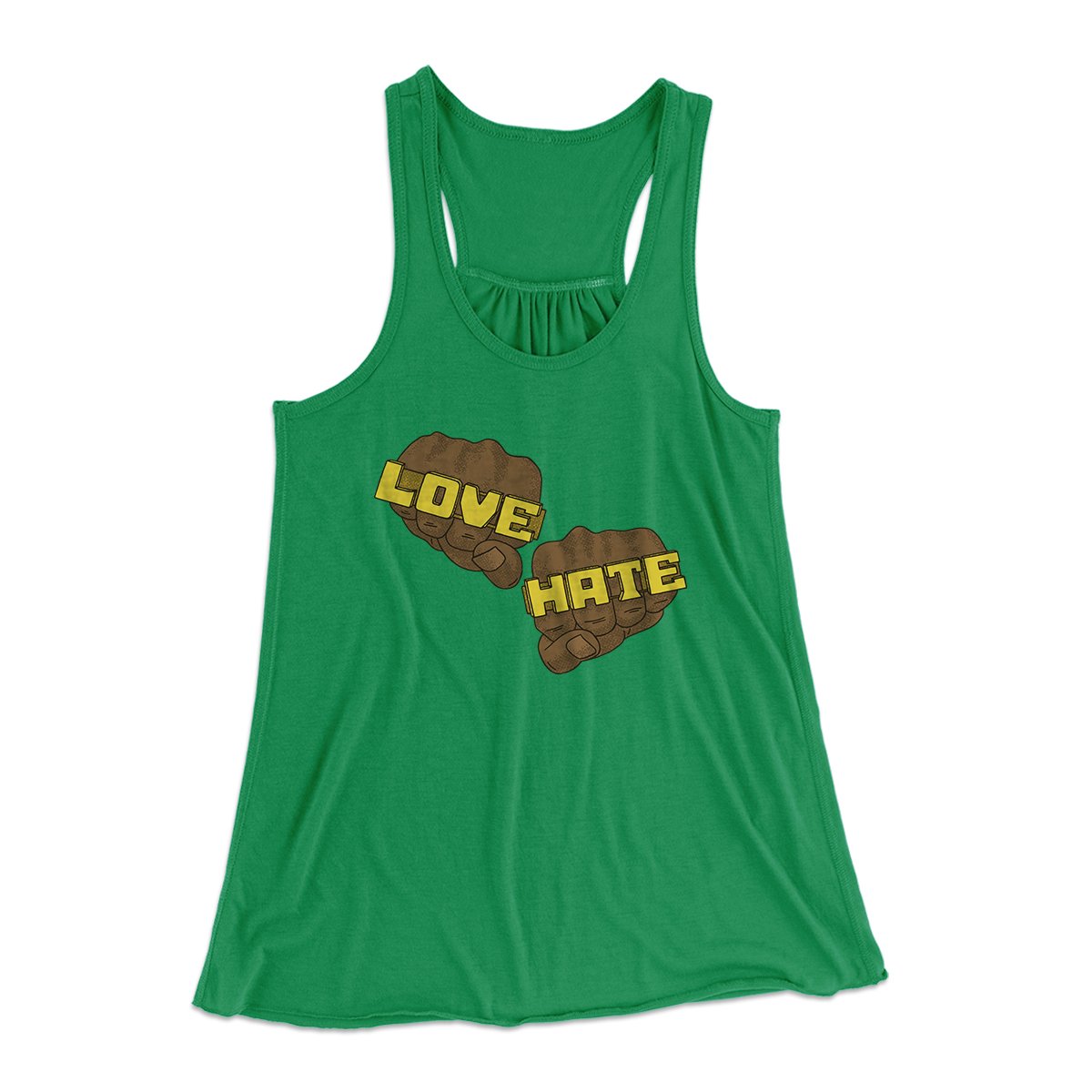 Love Hate Women's Flowey Tank Top Kelly | Funny Shirt from Famous In Real Life