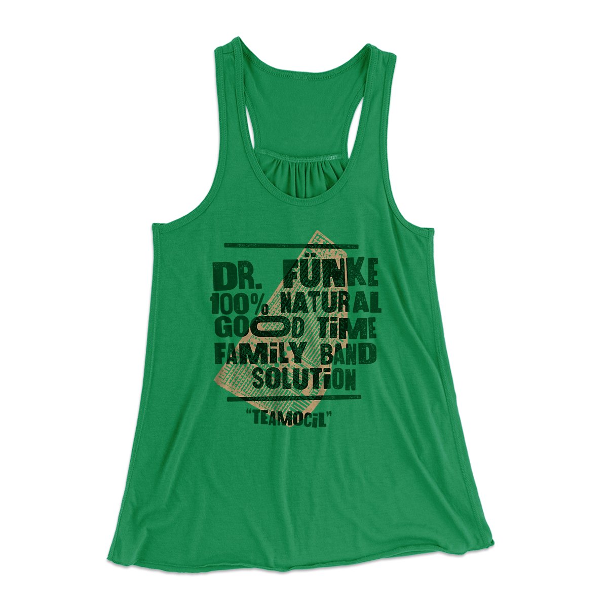 Dr. Fünke Band Women's Flowey Tank Top Kelly | Funny Shirt from Famous In Real Life