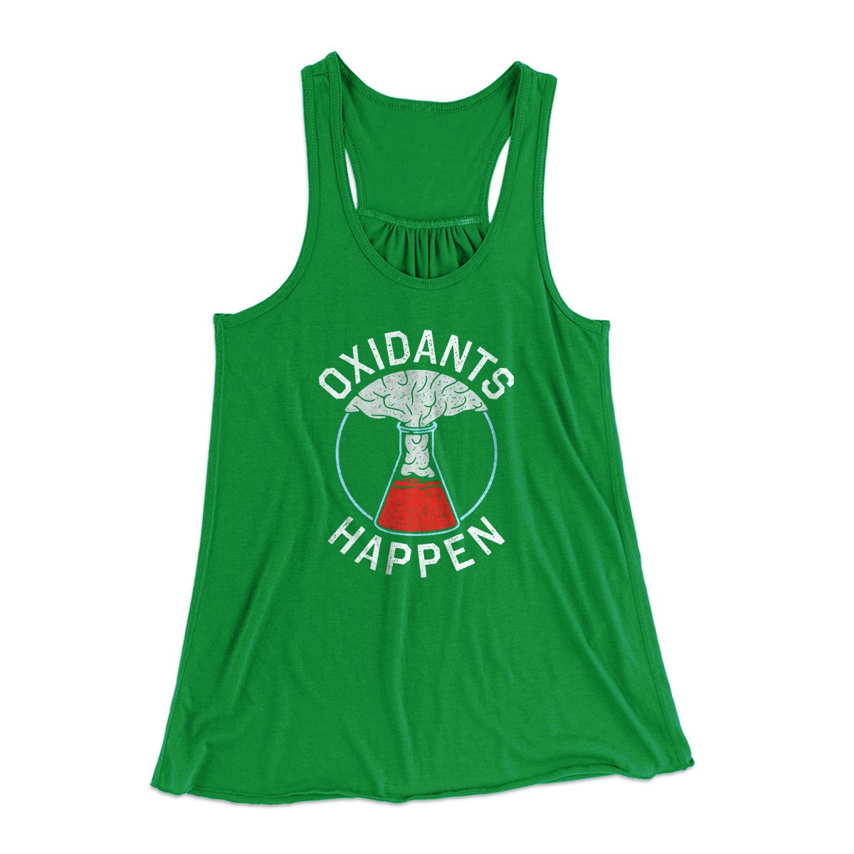 Oxidants Happen Women's Flowey Tank Top Kelly Green | Funny Shirt from Famous In Real Life