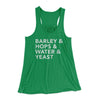 Barley & Hops & Water & Yeast Women's Flowey Tank Top Kelly | Funny Shirt from Famous In Real Life