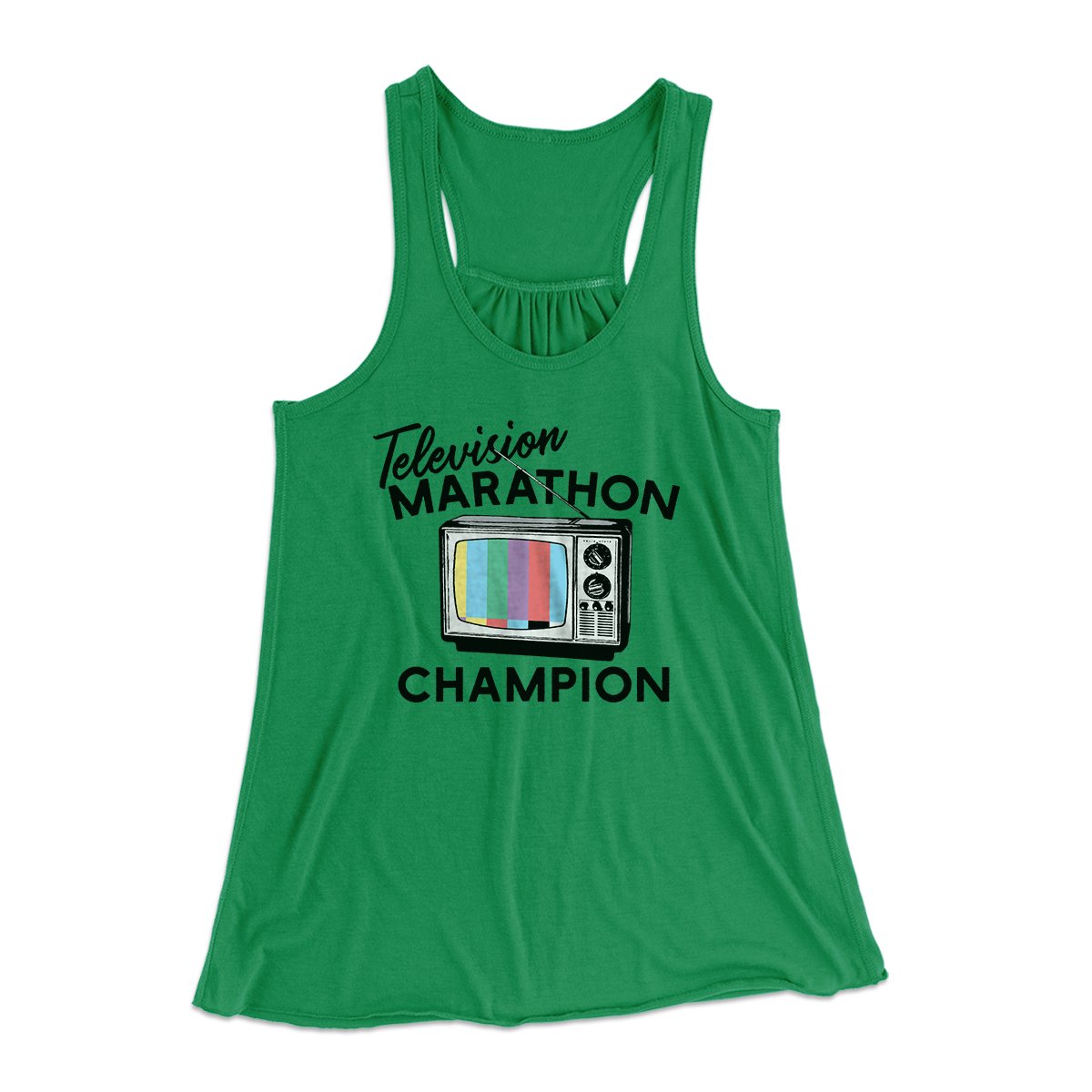 Television Marathon Champion Funny Women's Flowey Tank Top | Funny Shirt from Famous In Real Life