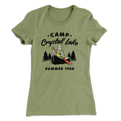Camp Crystal Lake Women's T-Shirt Light Olive | Funny Shirt from Famous In Real Life
