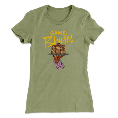 Game: Blouses Women's T-Shirt Light Olive | Funny Shirt from Famous In Real Life
