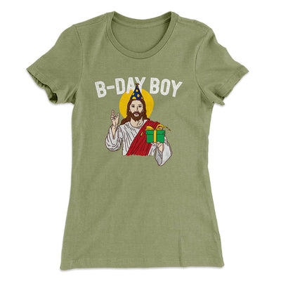 Christmas Birthday Boy Women's T-Shirt Light Olive | Funny Shirt from Famous In Real Life