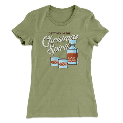 Christmas Spirit Women's T-Shirt Light Olive | Funny Shirt from Famous In Real Life