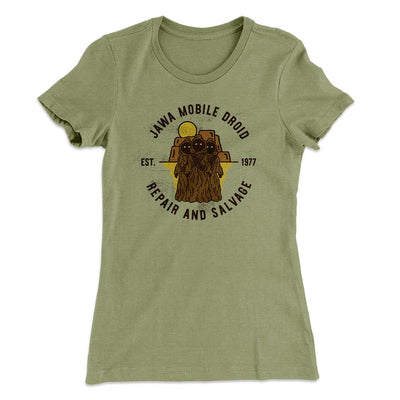 Jawa Droid Repair Women's T-Shirt Light Olive | Funny Shirt from Famous In Real Life