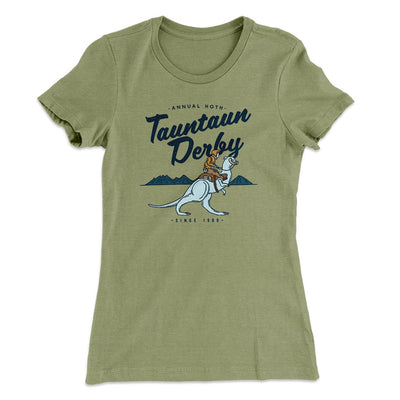 Tauntaun Derby Women's T-Shirt Light Olive | Funny Shirt from Famous In Real Life