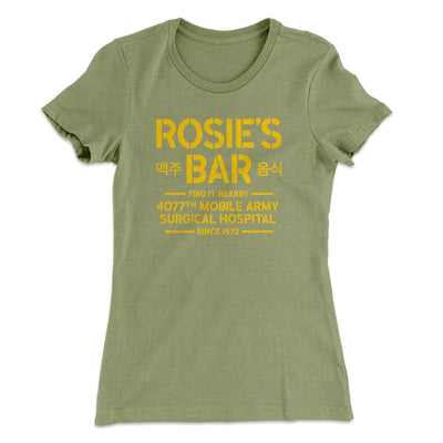 Rosie's Bar Women's T-Shirt Light Olive | Funny Shirt from Famous In Real Life