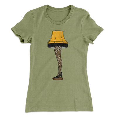 Leg Lamp Women's T-Shirt Light Olive | Funny Shirt from Famous In Real Life