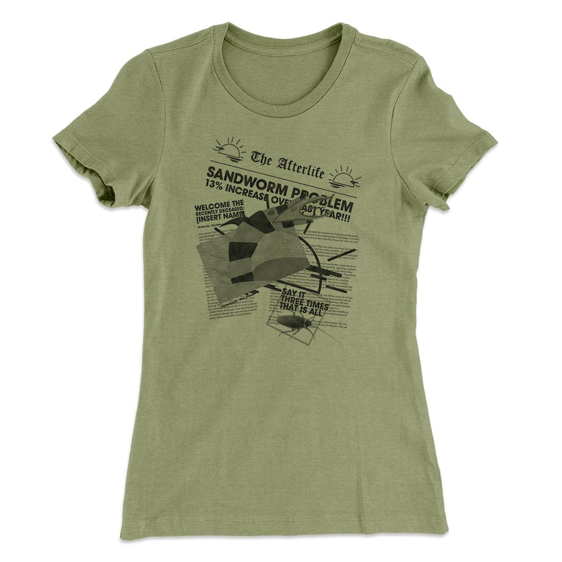 Sandworm Problem Increases Women's T-Shirt Light Olive | Funny Shirt from Famous In Real Life