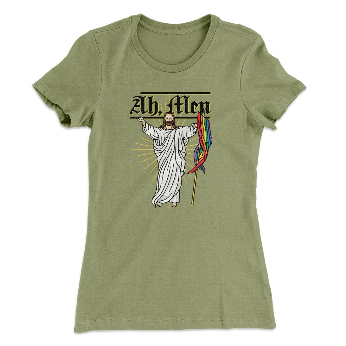 Ah, Men Women's T-Shirt Light Olive | Funny Shirt from Famous In Real Life