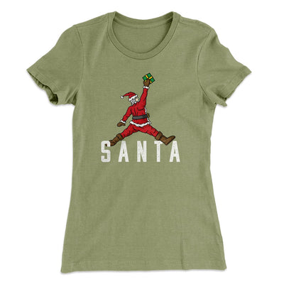 Air Santa Women's T-Shirt Light Olive | Funny Shirt from Famous In Real Life