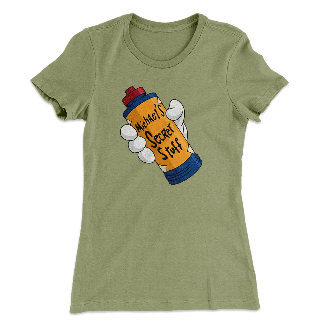 Michael's Secret Stuff Women's T-Shirt Light Olive | Funny Shirt from Famous In Real Life