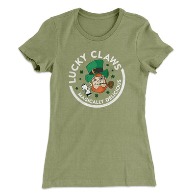 Lucky Claws Women's T-Shirt Light Olive | Funny Shirt from Famous In Real Life