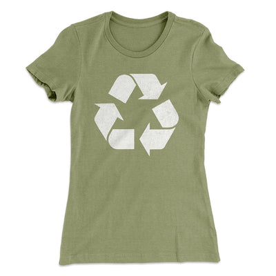 Recycle Symbol Women's T-Shirt Light Olive | Funny Shirt from Famous In Real Life