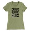 Crows Before Hoes Women's T-Shirt Light Olive | Funny Shirt from Famous In Real Life