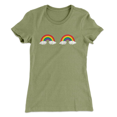 Rainbow Bra Women's T-Shirt Light Olive | Funny Shirt from Famous In Real Life