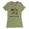 Snakes on a Plane Women's T-Shirt Light Olive | Funny Shirt from Famous In Real Life